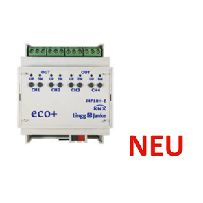 KNX Secure Jalousie- und Rollladenaktor 4-fach 10A, Handbedienung